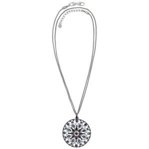 NWT Brighton One Love Silver Multi-Colored Crystal Circle Convertible Necklace